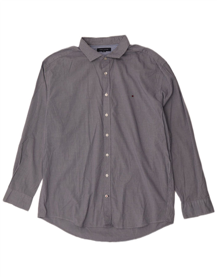 Tommy Hilfiger Herrenhemd 2XL Blauer Hahnentritt