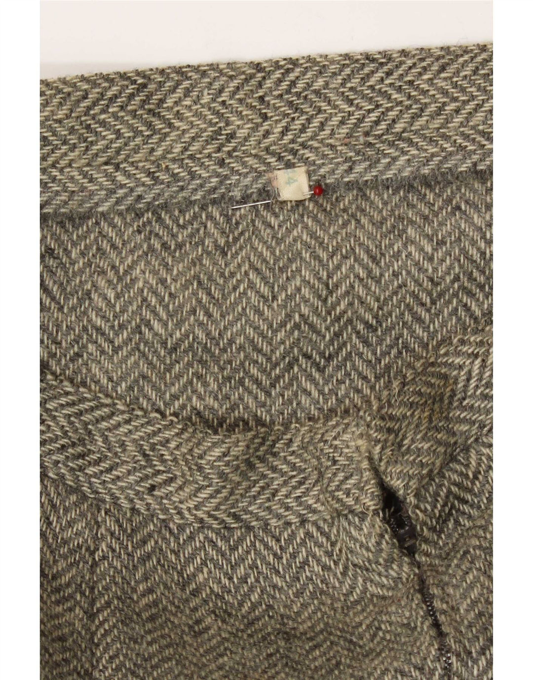 Vintage Damen 2-teiliges Rockset IT 44 Medium W28 Graues Fischgrätenmuster