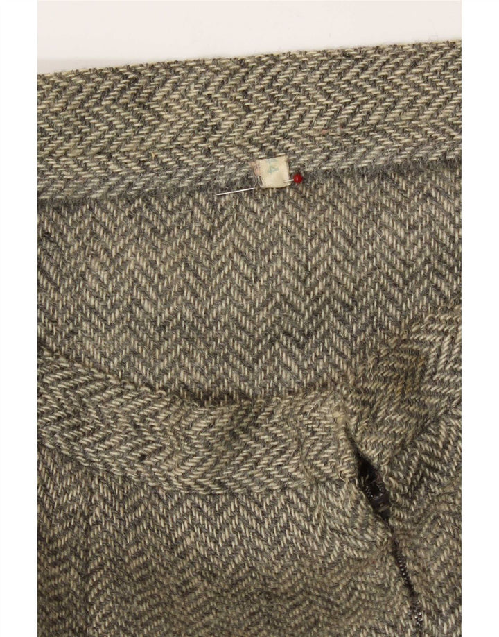 Vintage Damen 2-teiliges Rockset IT 44 Medium W28 Graues Fischgrätenmuster