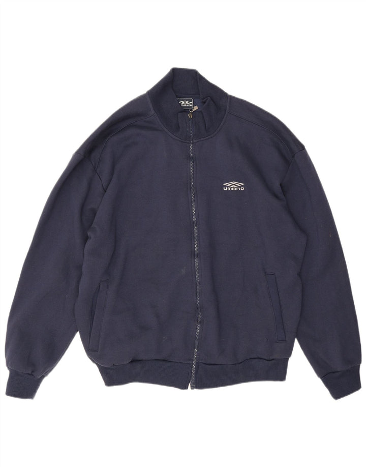 Umbro Herren-Trainingsanzug-Top-Jacke, großes marineblaues Polyester