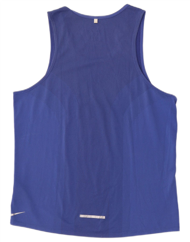 Nike Herren Dri Fit Grafik-Weste-Oberteil Mittelblaues Polyester