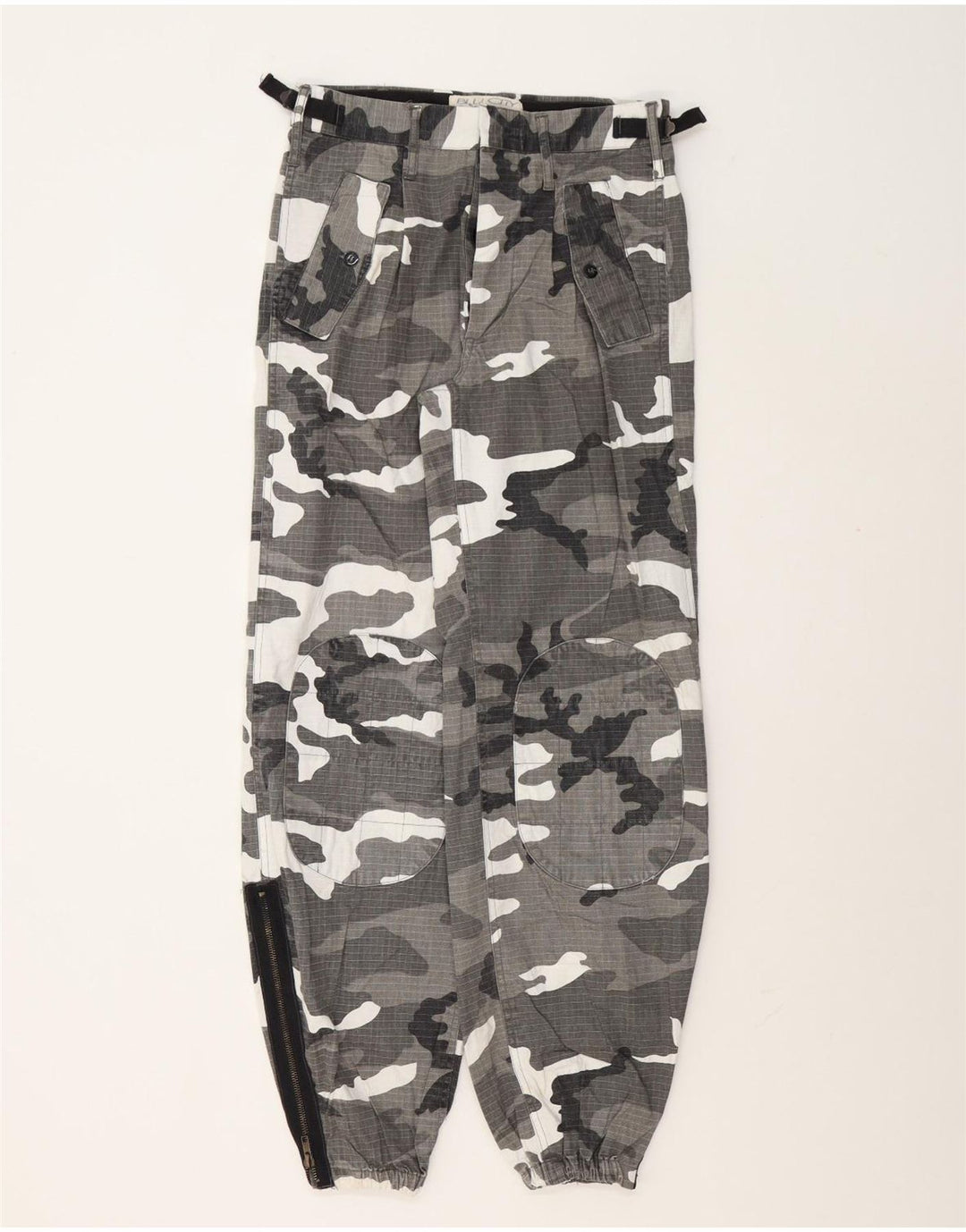 Vintage Damen Jogger Cargo Hose IT 44 Medium W30 L31 Grau Camouflage
