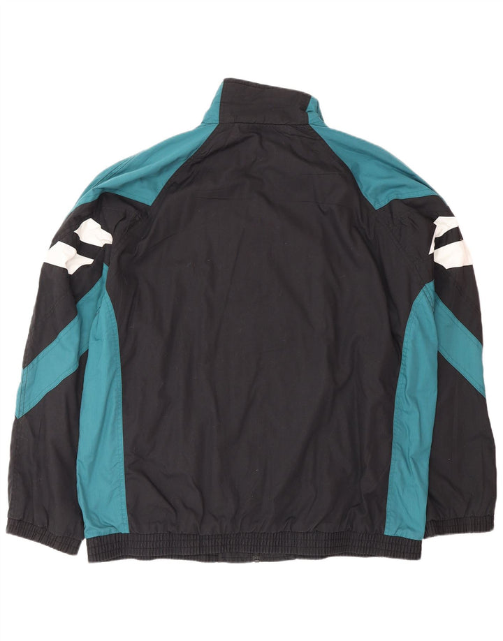 CRANE Herren-Trainingsanzugoberteil mit lockerer Passform, XL, schwarzes Farbblock-Polyester