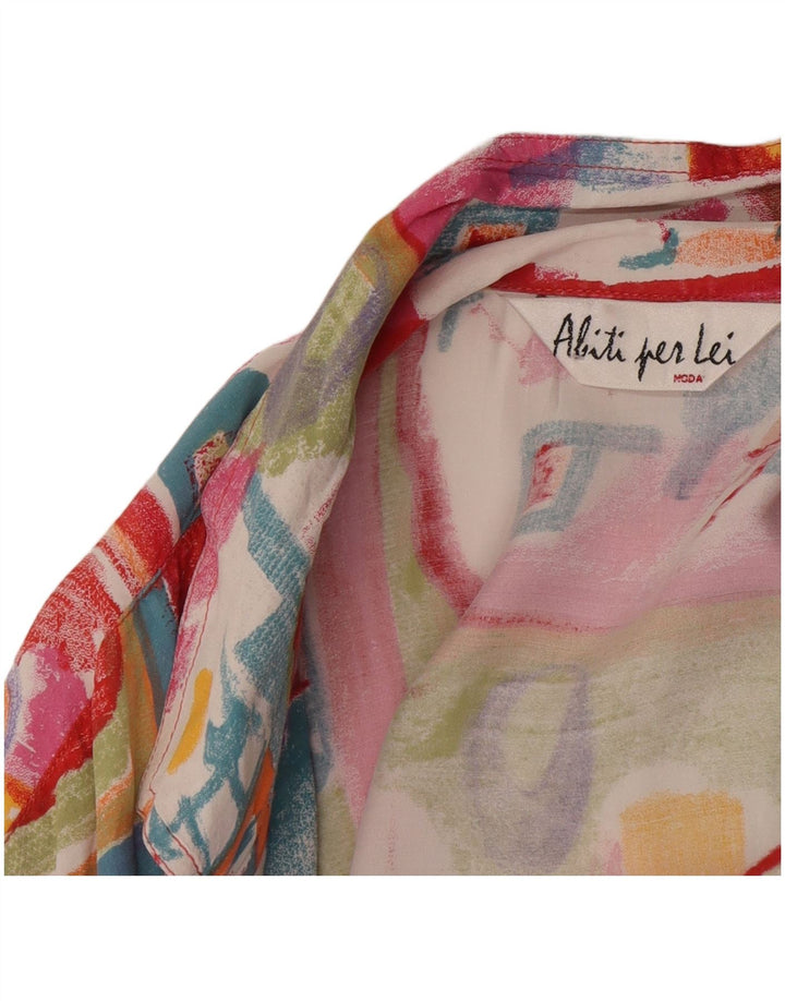 Vintage Damen Kurzarmshirt IT 46 Großes mehrfarbiges Patchwork