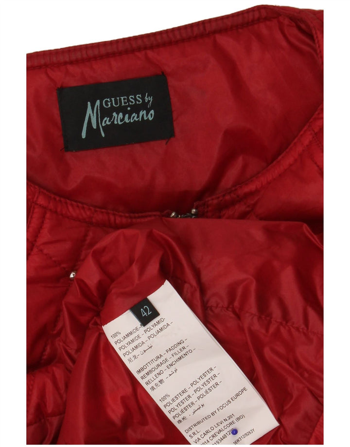 Guess By Marciano Damen Steppjacke IT 42 Mittelrot geflecktes Polyamid