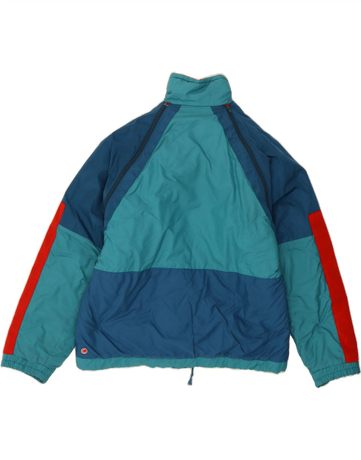COLMAR Mens Padded Jacket IT 54 Large Blue Colourblock Polyamide Vintage Colmar and Second-Hand Colmar from Messina Hembry 