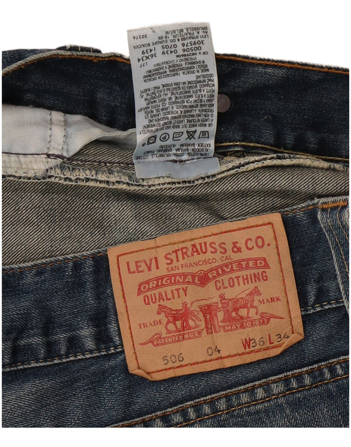 LEVI'S Herren 506 Straight Jeans W36 L34 Blaue Baumwolle