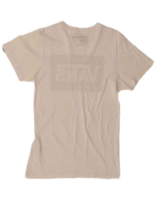 Vans Herren Custom Fit Graphic T-Shirt Top Small aus weißer Baumwolle