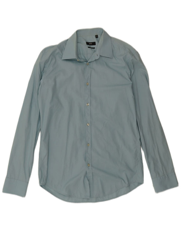 Hugo Boss Herren Slim Fit Hemd Größe 39 15 1/2 Mittelblau