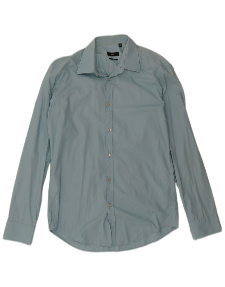 Hugo Boss Herren Slim Fit Hemd Größe 39 15 1/2 Mittelblau