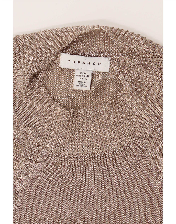 Topshop Damen Neckholder-Top UK 12 Medium Silber