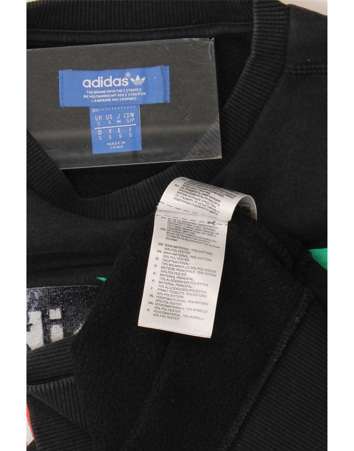 Adidas Herren Graphic Sweatshirt Pullover Small Schwarz Baumwolle