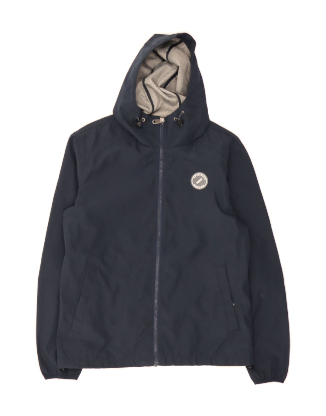 JACK & JONES Mens Hooded Rain Jacket UK 38 Medium Navy Blue Vintage Jack & Jones and Second-Hand Jack & Jones from Messina Hembry 
