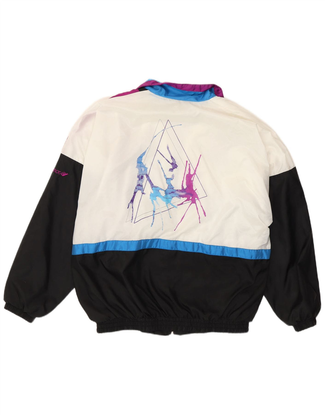 Rucanor Herren-Trainingsanzugoberteil mit Grafik, UK 38/40, Mittelschwarz, Farbblock