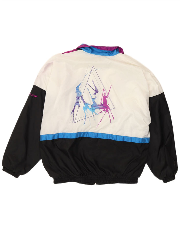 Rucanor Herren-Trainingsanzugoberteil mit Grafik, UK 38/40, Mittelschwarz, Farbblock