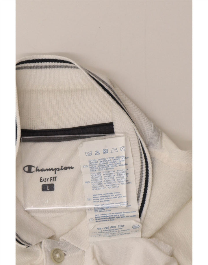 CHAMPION Herren-Poloshirt „Easy Fit“, groß, aus weißer Baumwolle