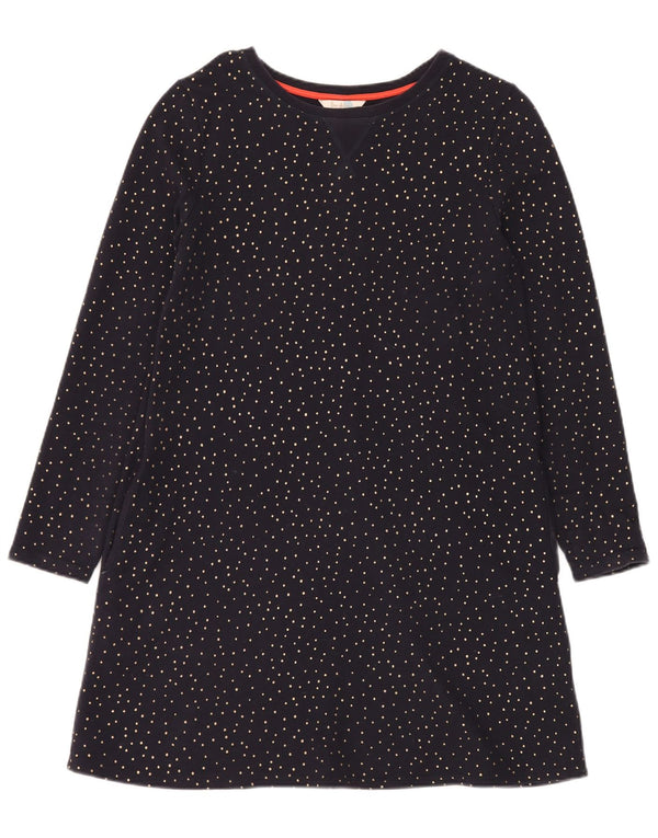 Boden Langarm-T-Shirt-Kleid für Damen, UK 12, Mittel, Marineblau, gepunktet