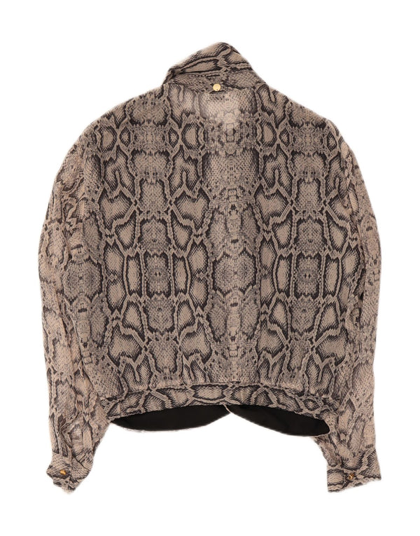 Liu Jo Damen-Hemdbluse, Größe 44, groß, grau, mit Tiermuster