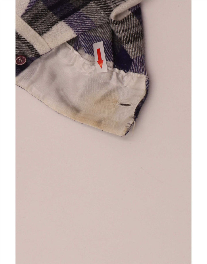 Vintage Herren-Flanellhemd in Übergröße, klein, mehrfarbig, kariert, Polyester