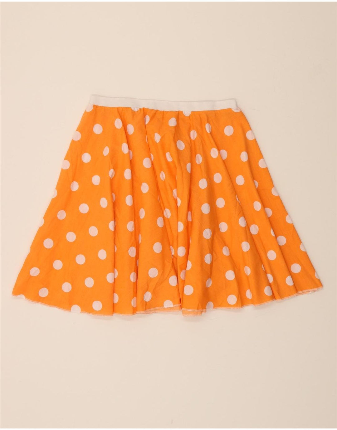 VINTAGE Womens A-Line Skirt W36 XL Orange Polka Dot Vintage Vintage and Second-Hand Vintage from Messina Hembry 