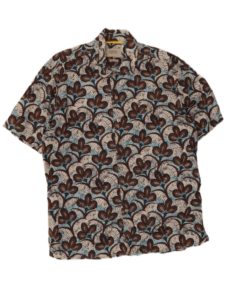 Camel Active Herren-Hemd, kurzärmelig, normale Passform, groß, mehrfarbig, Blumenmuster