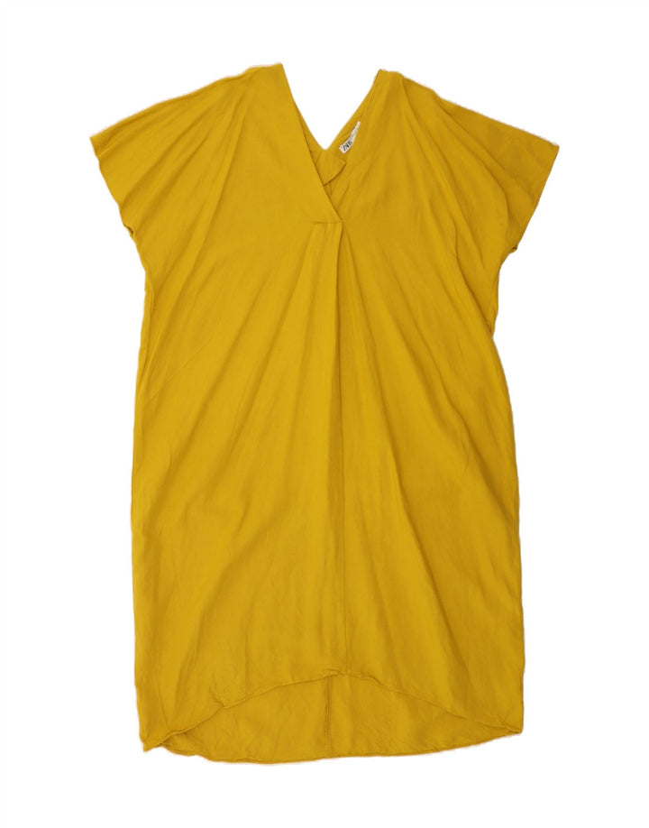 ZARA Womens Oversized Shift Dress UK 10 Small Yellow Viscose Vintage Zara and Second-Hand Zara from Messina Hembry 