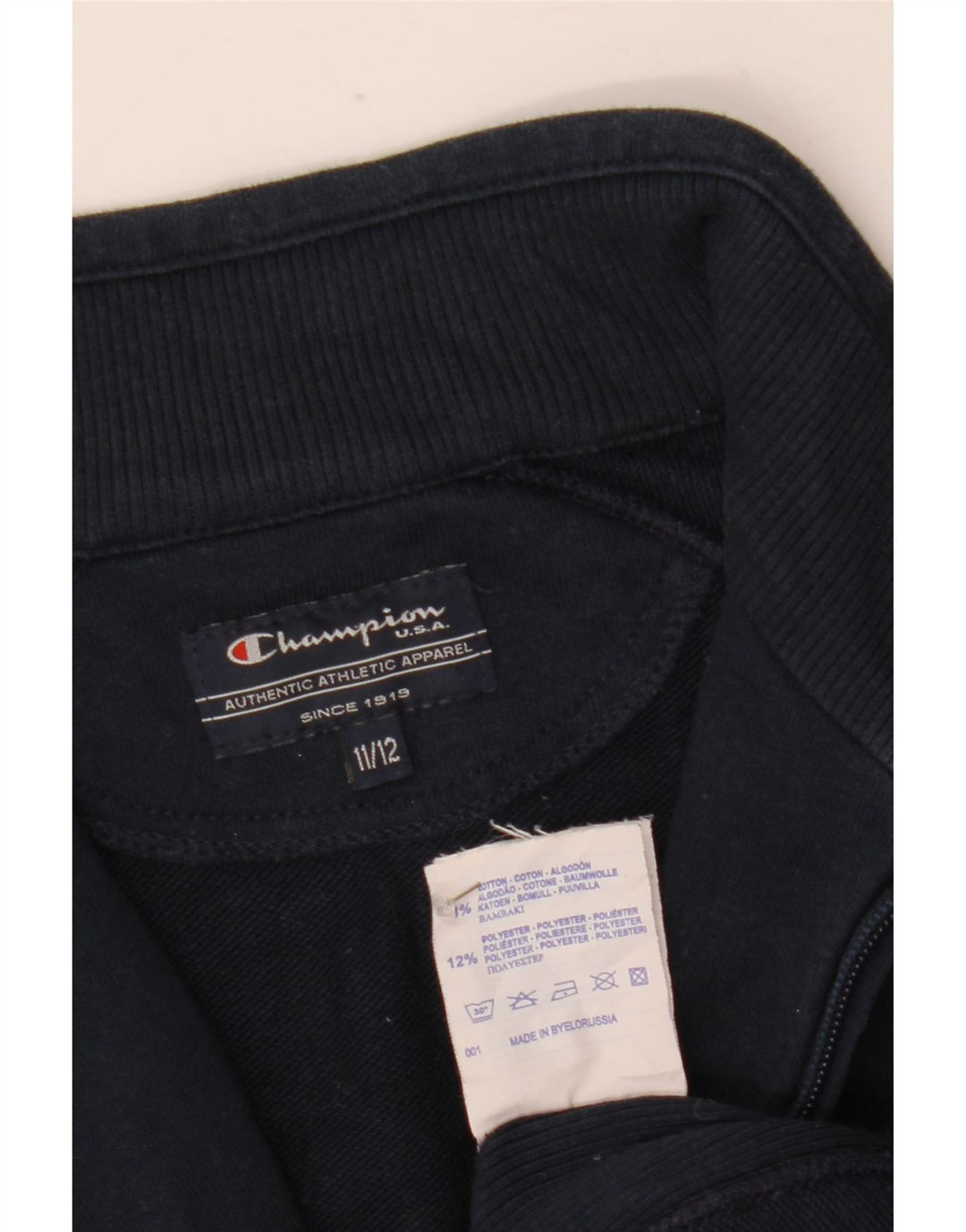 Champion Jungen-Trainingsanzug-Top-Jacke, 11–12 Jahre, marineblaue Baumwolle