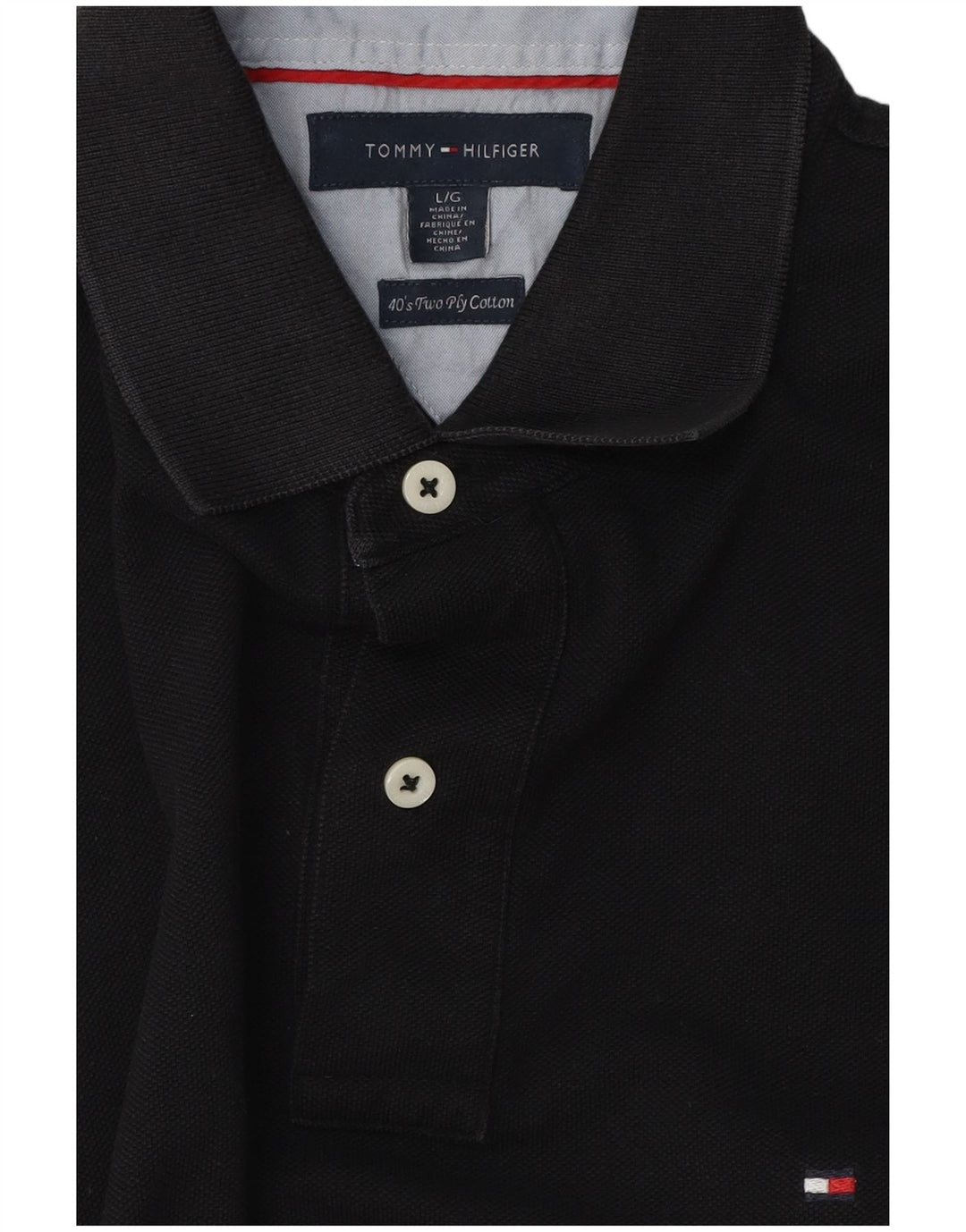 Tommy Hilfiger Herren-Poloshirt, große schwarze Baumwolle