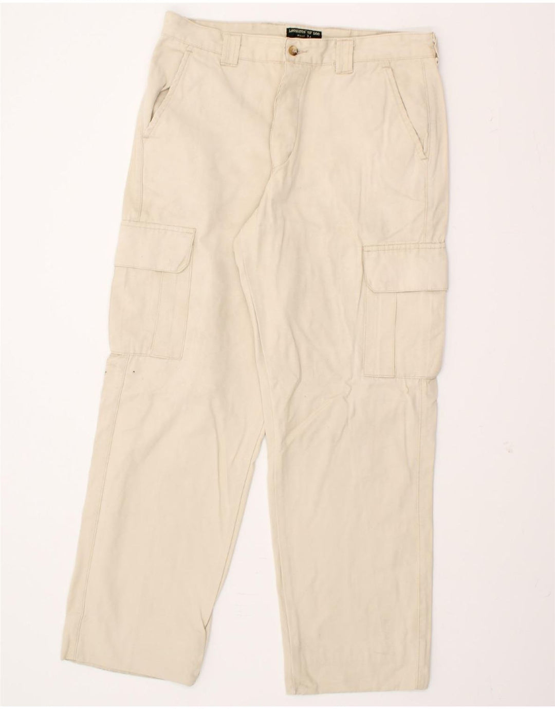 LEE Mens Straight Cargo Trousers W34 L30 Beige Vintage Lee and Second-Hand Lee from Messina Hembry 