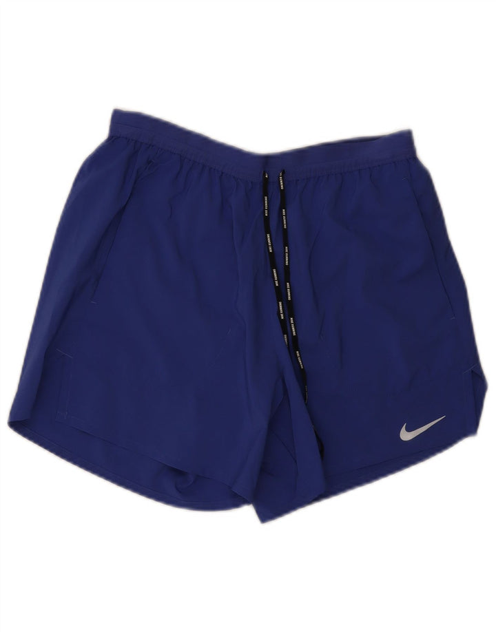 NIKE Damen Dri Fit Sport Shorts UK 12 Mittelblaues Polyester