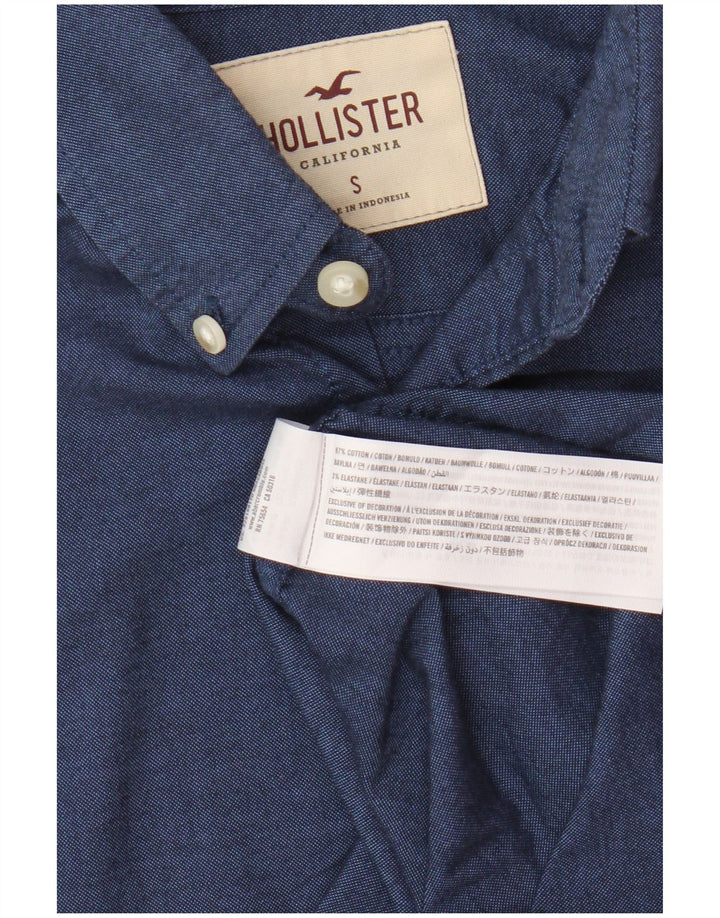 Hollister Herren-Hemd, klein, aus blauer Baumwolle