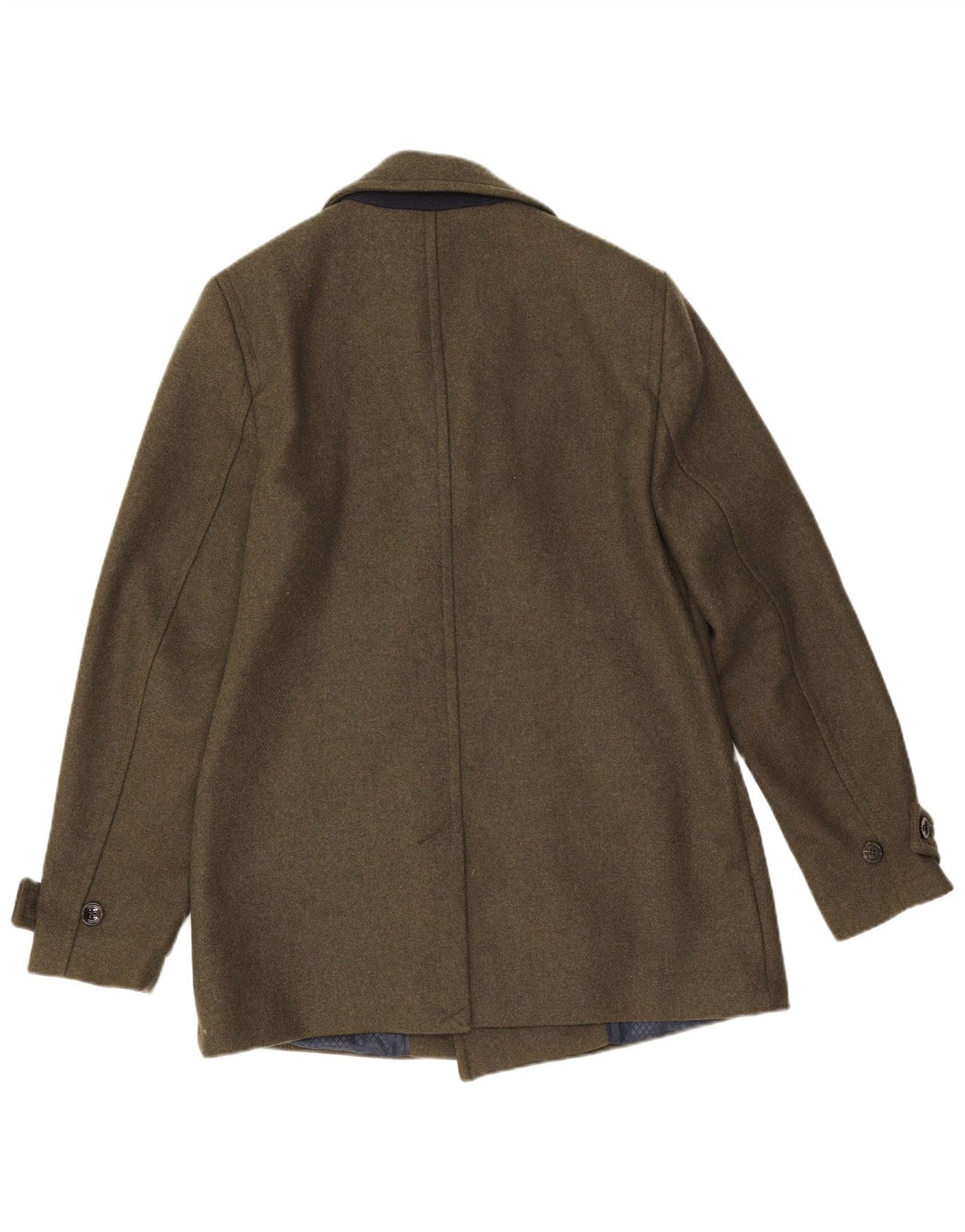 Ted Baker Herren-Erbsenmantel, Größe 4, große Khaki-Wolle