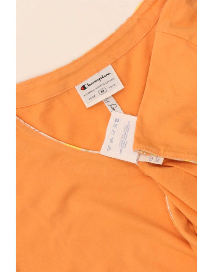 Champion Damen T-Shirt Top UK 12 Medium Orange Baumwolle