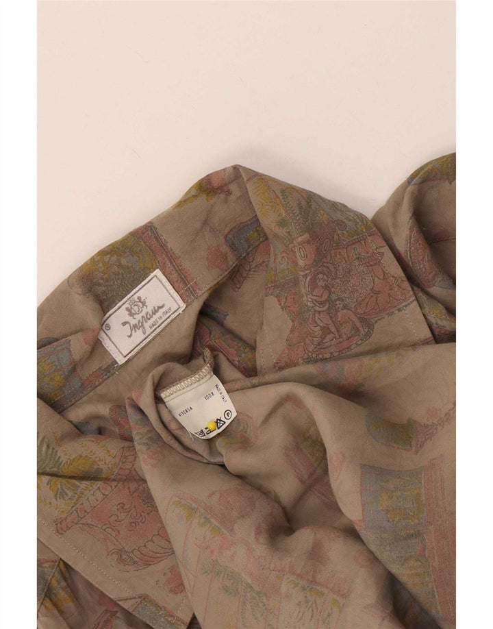 Ingram Herren Grafik-Kurzarmhemd XL Beige Viskose