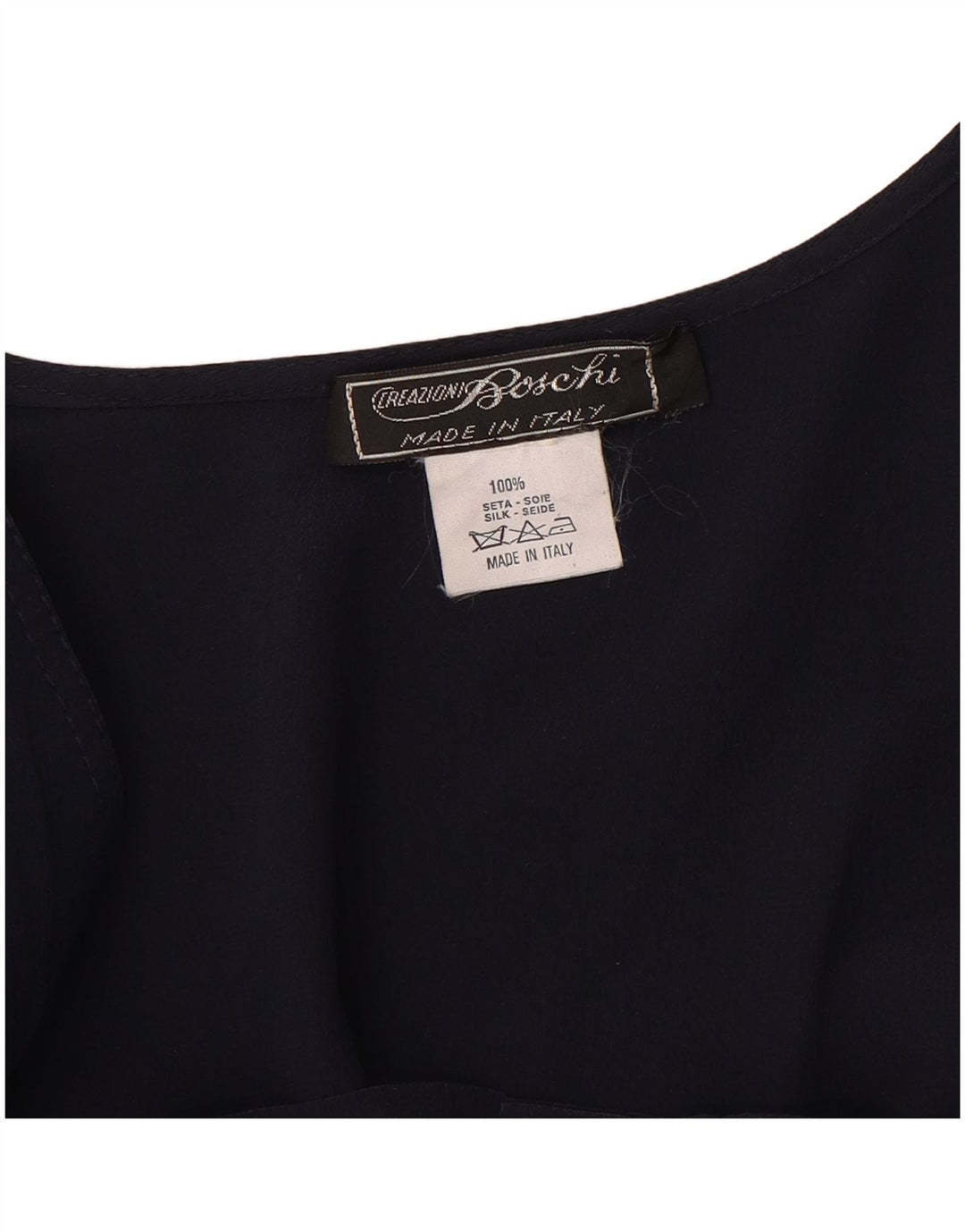 Vintage Damen Zweireiher Blazer Jacke UK 16 Große marineblaue Seide