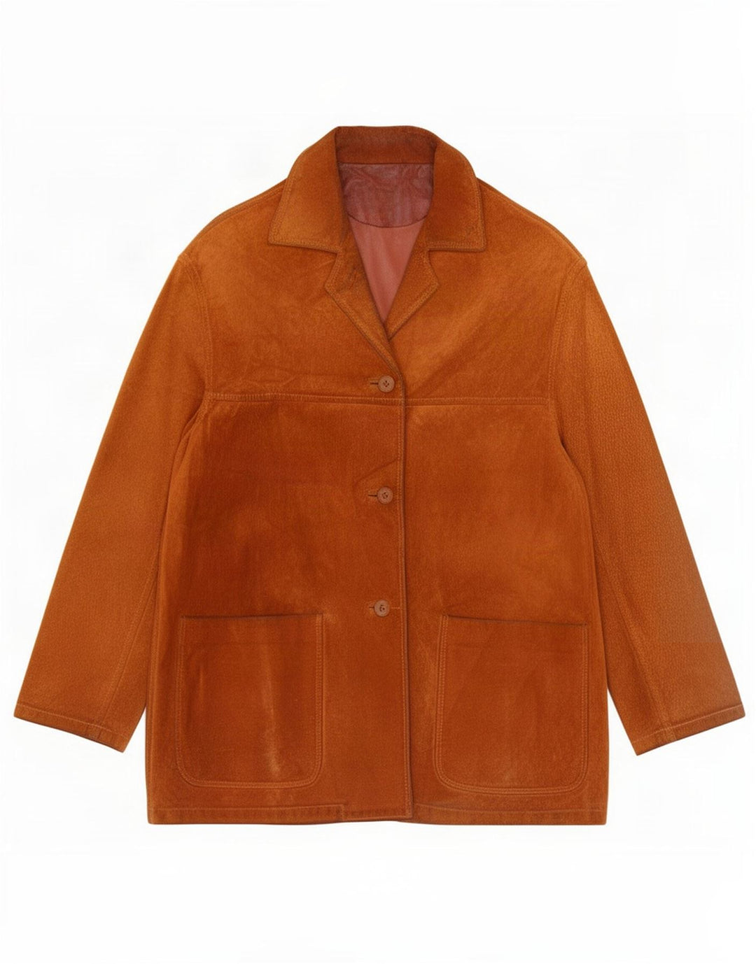 Conbipel Damen Übergroße Wildlederjacke IT 42 Mittelbeiges Leder