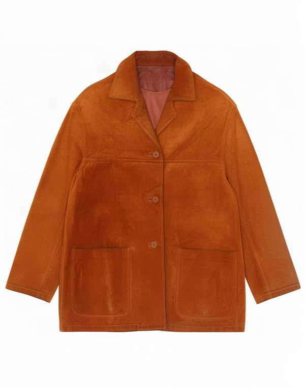 Conbipel Damen Übergroße Wildlederjacke IT 42 Mittelbeiges Leder