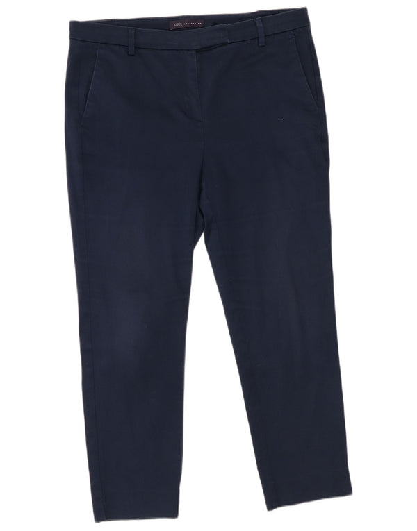 Marks & Spencer Damen-Hose, kurz geschnitten, UK 44, Größe L, W32, L25, Marineblau