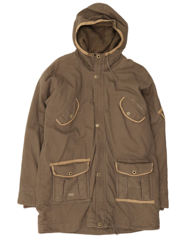 Helly Hansen Herren-Parka mit Kapuze, UK 42, XL, braune Baumwolle