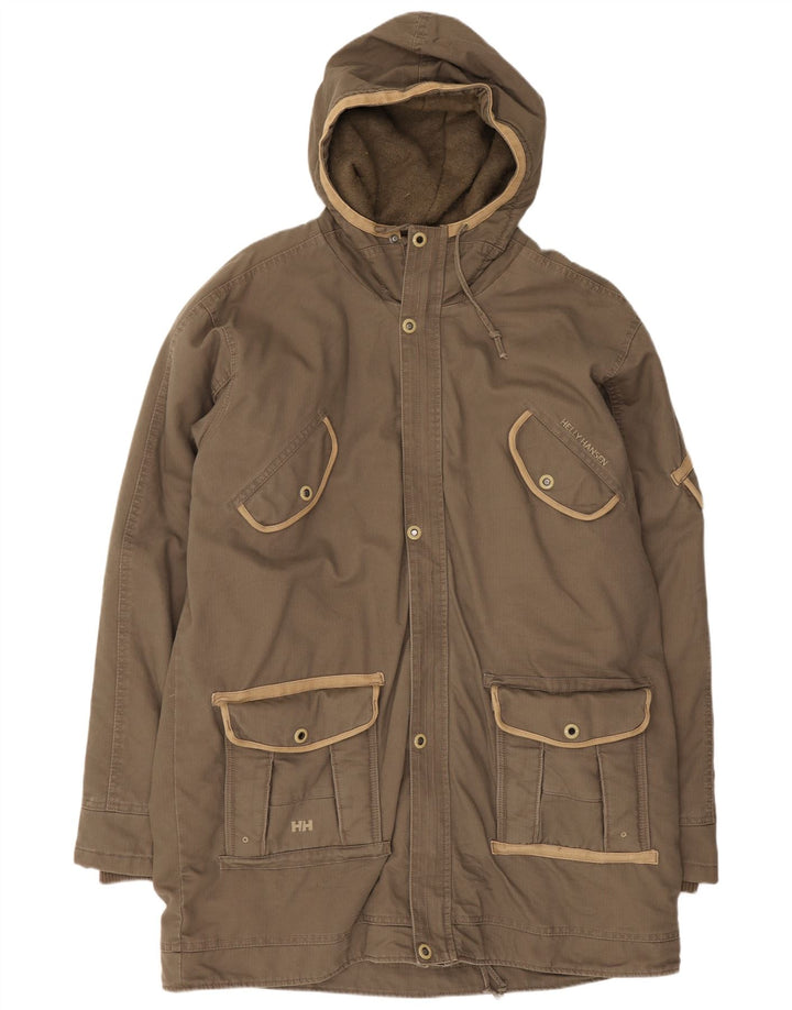 Helly Hansen Herren-Parka mit Kapuze, UK 42, XL, braune Baumwolle