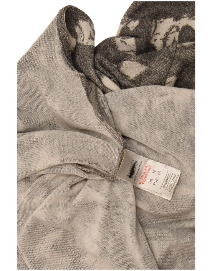 Marks & Spencer Damen-Kleid in A-Linie mit abstraktem Muster, Größe 46, Grau