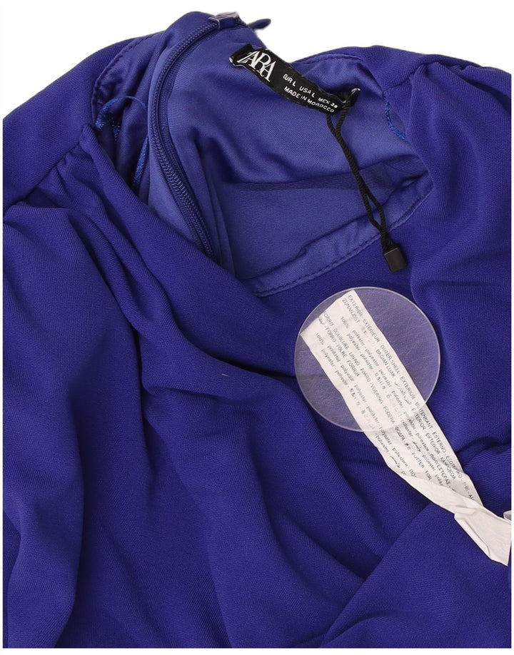 Langärmliger Damen-Body von Zara, Größe 44, Marineblau, Polyester
