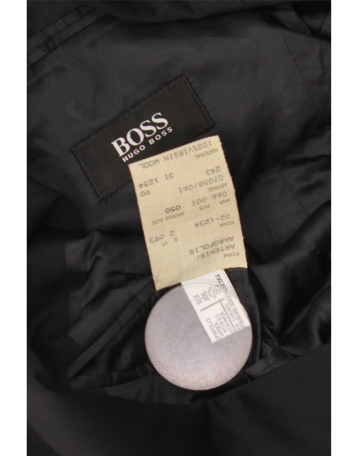 Hugo Boss Herren-Blazer mit 3 Knöpfen, EU 50, große marineblaue Schurwolle