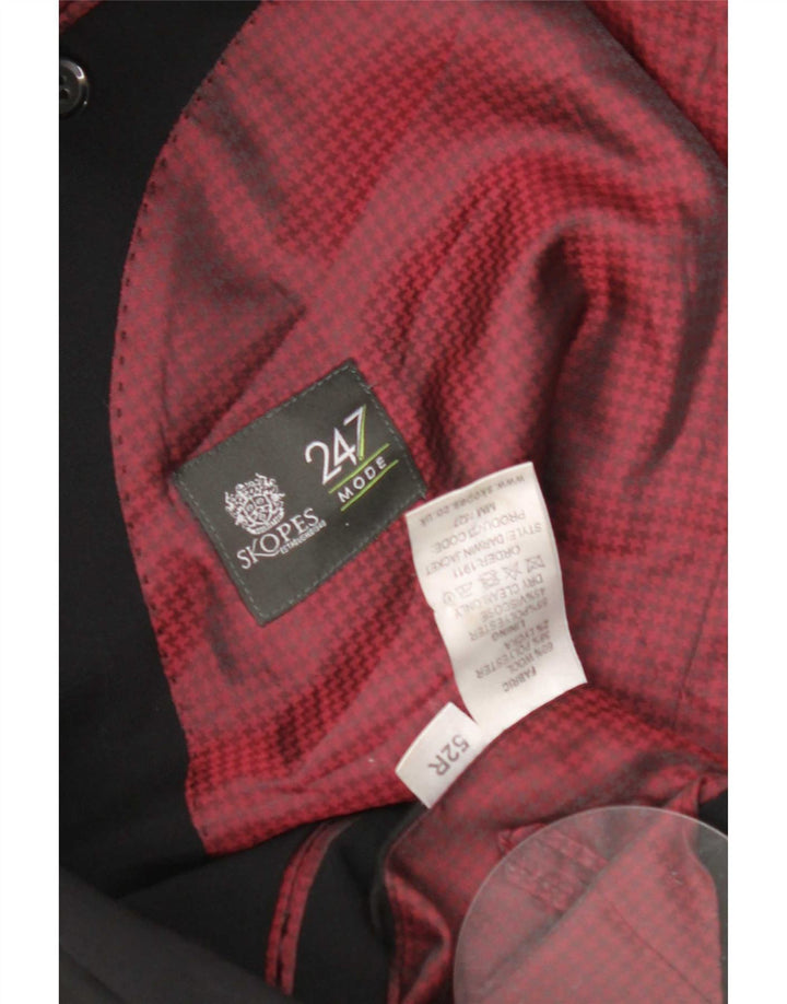 Skopes Herren-Blazer mit normaler Passform und 2 Knöpfen, EU 52, XL, schwarze Wolle