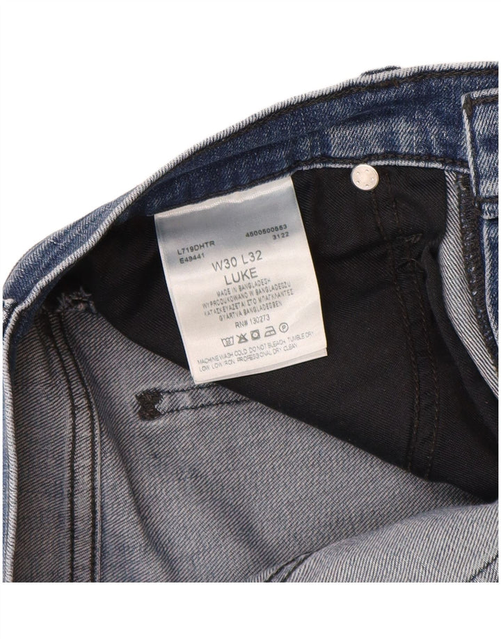 Lee Herren Luke Slim Jeans W30 L32 Blaue Baumwolle