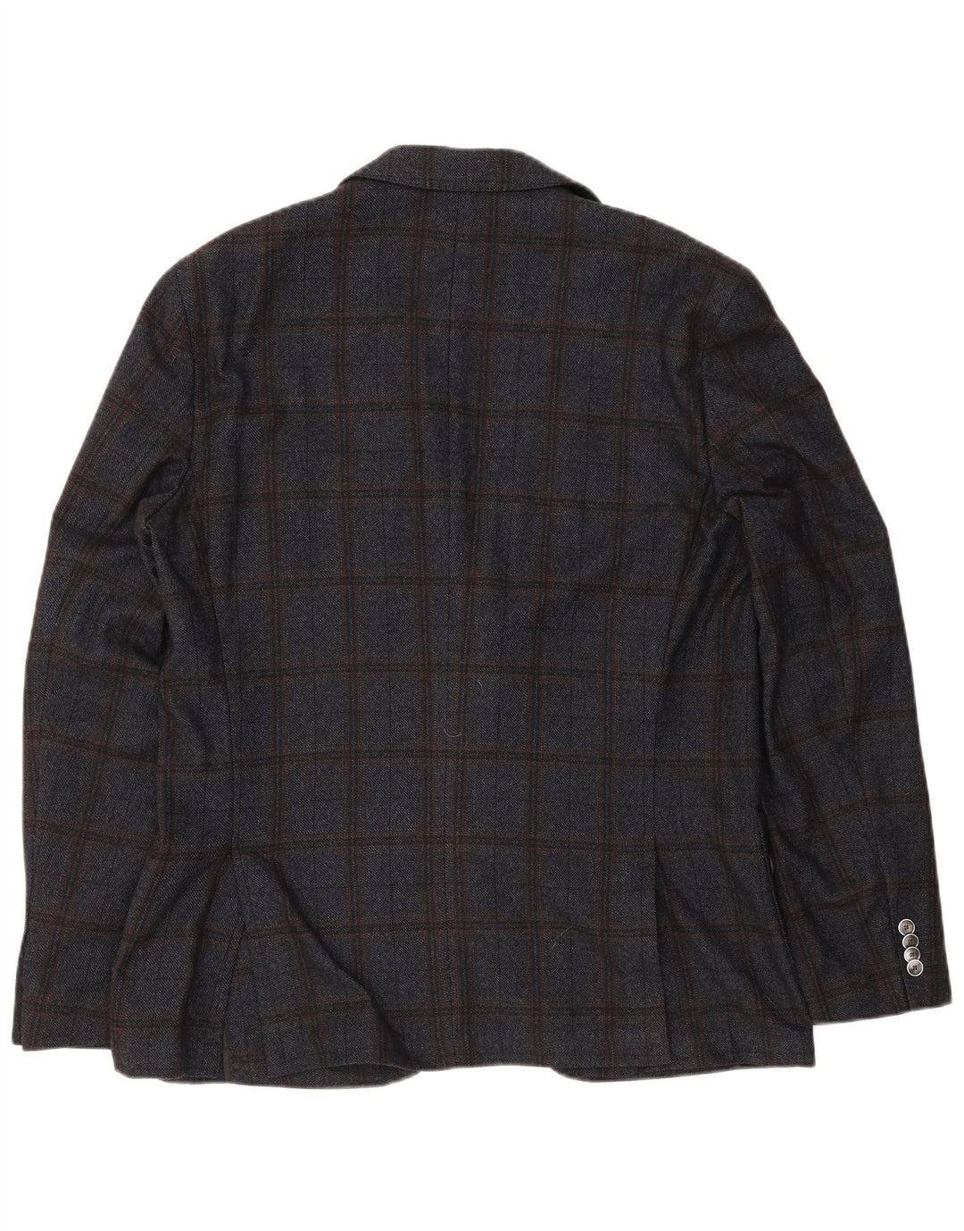 Hugo Boss Herren 2-Knopf-Blazerjacke EU 56 3XL Marineblau karierte Wolle