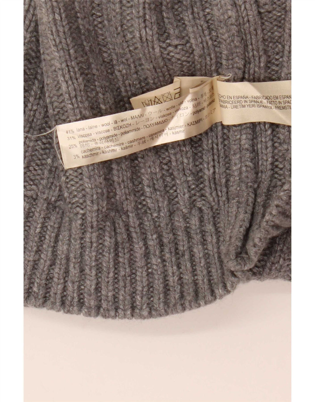 Massimo Dutti Damen Crop Rollkragenpullover Pullover UK 10 Small Grau