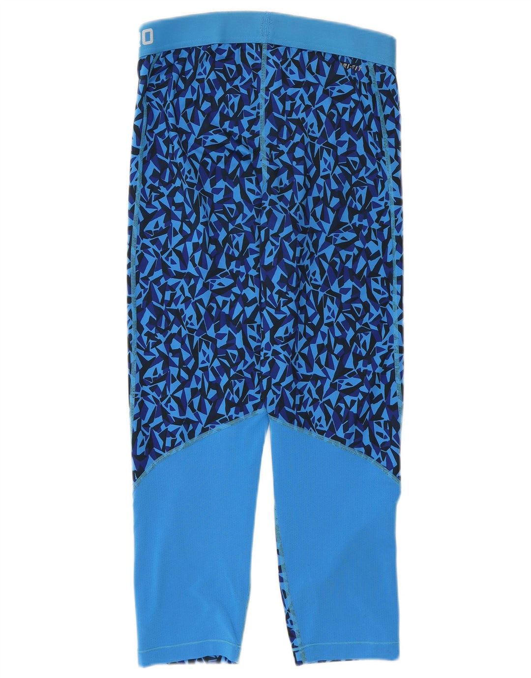 Nike Damen Crop Leggings UK 12 Mittelblaues geometrisches Polyester