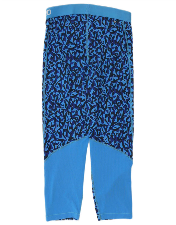 Nike Damen Crop Leggings UK 12 Mittelblaues geometrisches Polyester