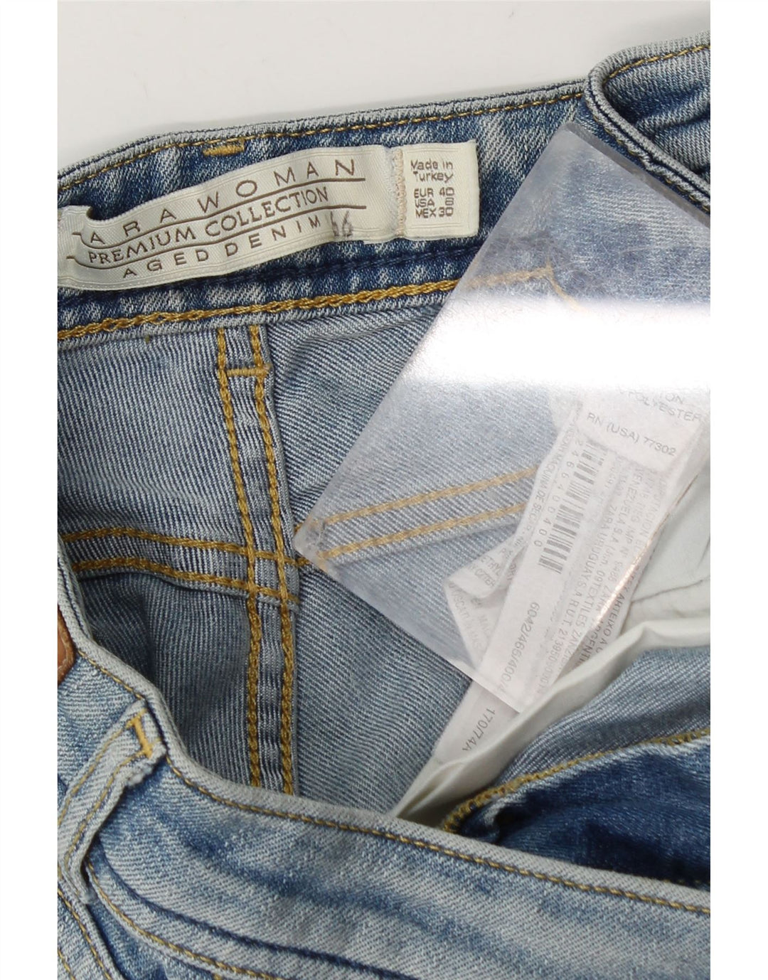 Zara Damen Denim Hotpants EU 40 Medium W30 Blaue Baumwolle